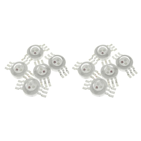 10 stk. 3x3w høj effekt Rgb rød grøn blå Led lys lampe energibesparende lampe perler pærer 6pin 45mil 3