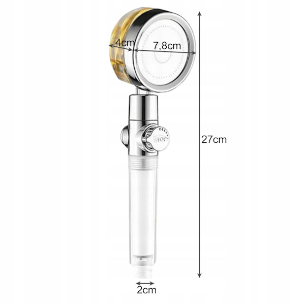 Duschmunstycke med propeller - turbo silver