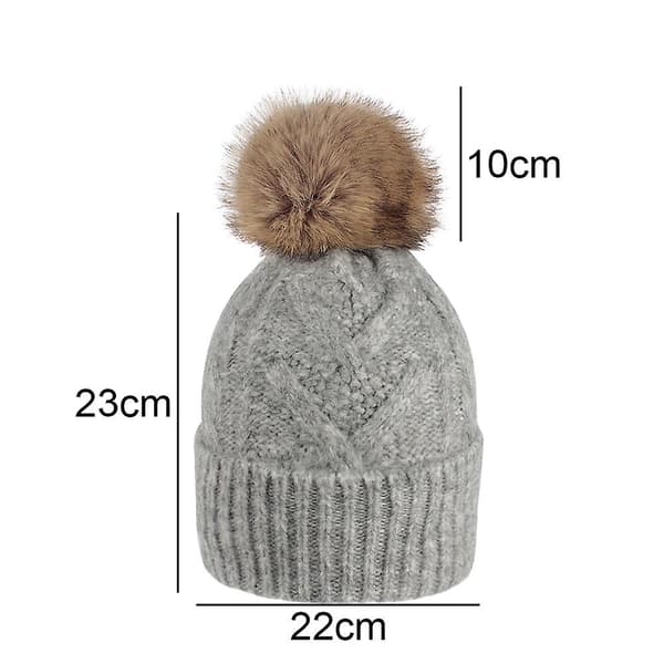 Mössa för kvinnor män vintermössa damer Cuffed Beanies mössa varm mössor röd grey