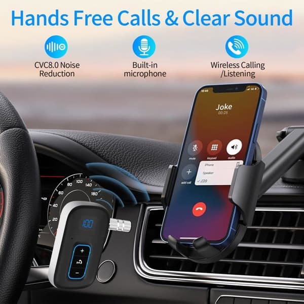 Auton Bluetooth-vastaanotin, Bluetooth-sovitin 3,5 mm:n AUX-liitäntä Bluetooth-vastaanotin kotikaiuttimille/stereoille