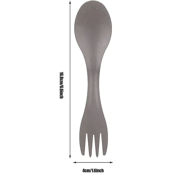 Titanspork, bærbar multifunktionel titaniumlegering 2 i 1 ske, kombinationsske udendørs gaffel til picnic Hy