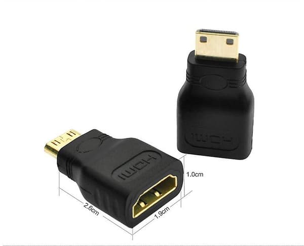 Mini Hdmi til Hdmi Adapter Hd Mini Konvertering Tablet Dv Kamera Til Tv, 2-pakning