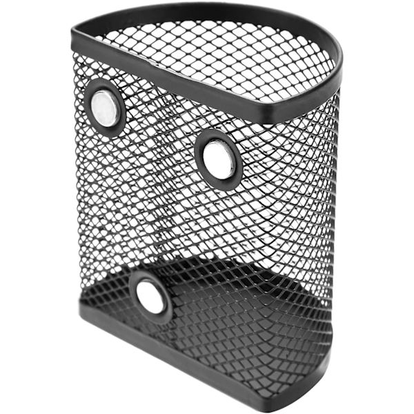 Magnetisk blyantholder, 2 rum net rustfrit stål pen kurv, metal skrive redskab opbevaring arrangør kompatibel med whiteboard, tavle,