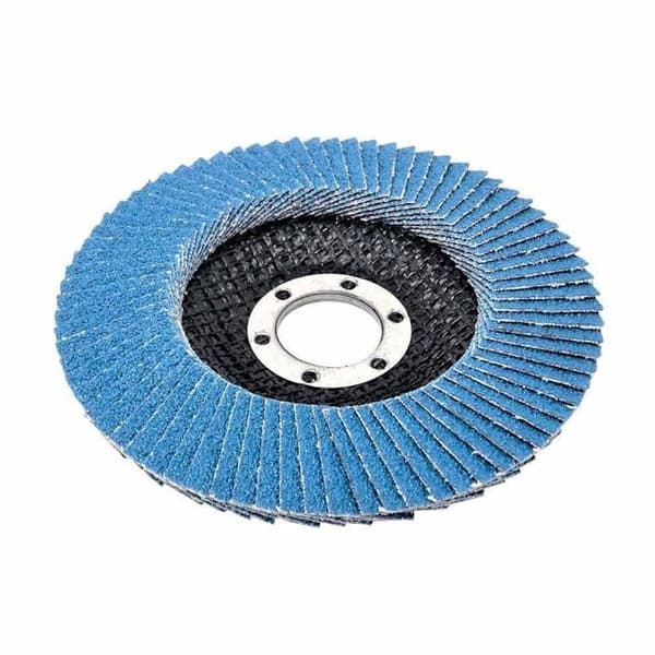 Sett med 10 lamellskiver i rustfritt stål, 125 mm, 100 korning, blå