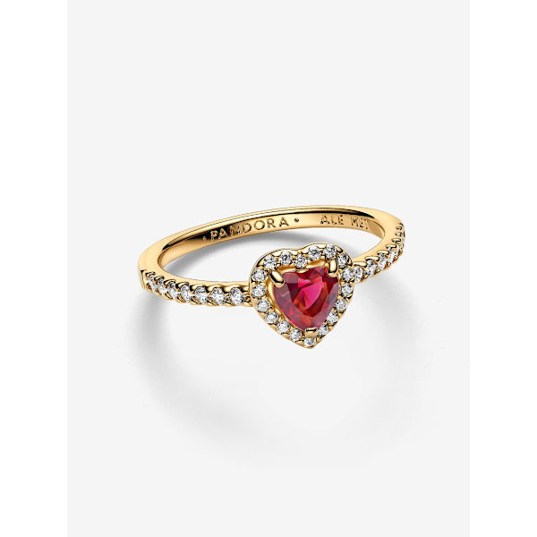 Pandora - Elevated Heart Ring - 14k gullbelegg Circumference: 58mm