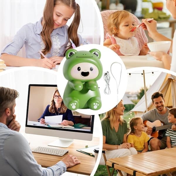 Stille clip-on bordventilator til måltider – Dyredesign, USB genopladelig – Ideel til afkøling af drikkevarer (D)