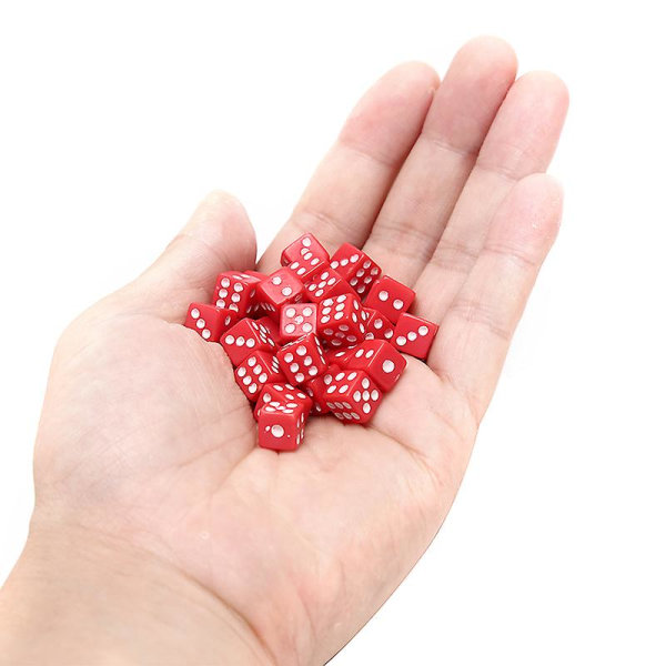 50 stk terninger spillterninger standard sekssidede terninger bursdagsfester brettspill White 50 Pcs
