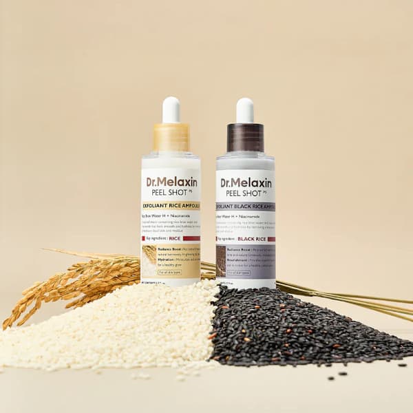 [LCS] Peel Shot Exfolierande och Mjukgörande Serie med Ris/Svart Ris Ris + Svart Ris + Toner Rice + Black Rice + Toner