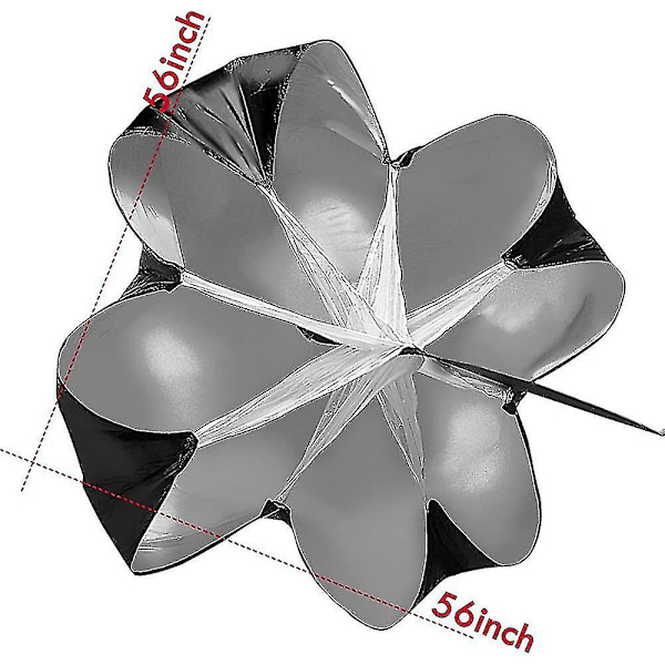 Löpträning i hastighet, 56 tum hastighetsborrar motstånd fallskärm löpning sprint fallskärm fotboll fotboll sport hastighetsträning, svart