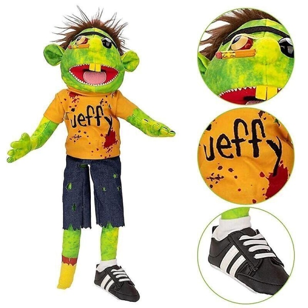 60cm Jeffy och Feebee Handdocka Stor Mjuk Docka Plyschleksaker Dockteater Barn Present Chef