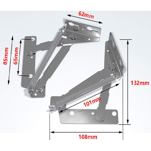 80 graders skåpdörrgångjärn Fullt gångjärn Lock Möbelbas Fjädergångjärn, 1 par