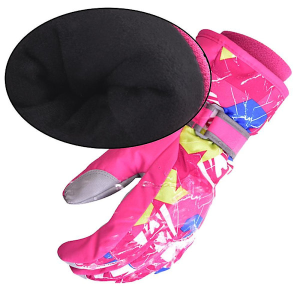 Unisex Vandtætte Vindtætte Vinter Varme Snowboard Ski Handsker L Rose red