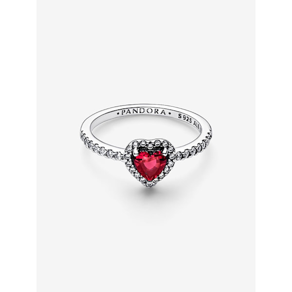 Pandora - Elevated Red Heart Ring - Sterling silver Circumference: 50mm
