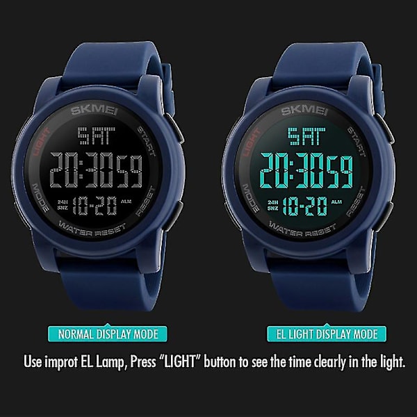 Skmei 1257 50m Vandtæt Digitalt Ur Sports Armbåndsur