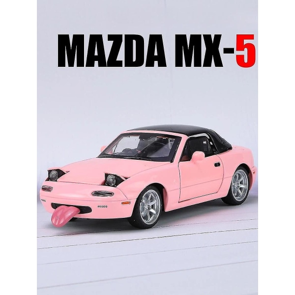 1/32 Mazda MX-5 Miniatyyri Diecast Mx5 Roadster Leikkiautomalli Ääni & Valo Ovet Avautuvat Kokoelma Lahja Lapsille Pojalle Kid-Yvan Red