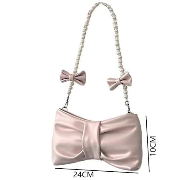 Pige Perle Sløjfe Håndtasker underarms taske pink pink