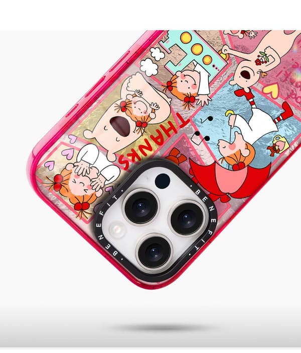 Tecknad exklusiv glad tjej, lämplig för Apple mobiltelefon skal, anti-fall, supervacker Pink Coco Sauce iPhone 12 Pro Max