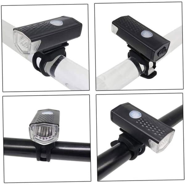 300 Lumen USB Oppladbar Hodelykt med 3 Moduser, Svart LED Vanntett Sykkelhodelykt