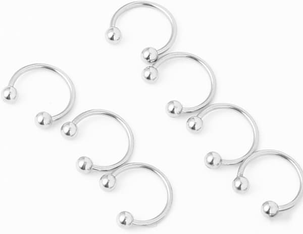 Metall Hästsko Septum Ring Hatt Hoop 10st 1.5cm Silverlegering Piercing Smycken