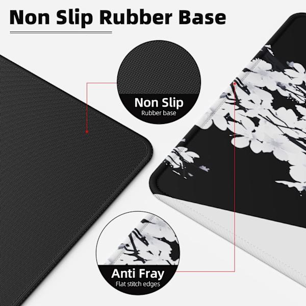 Musmatta (31,5 × 11,8 × 0,12 tum) Utökad stor musmatta Skrivbordsunderlägg, Sydd kant Musmatta, halkfri gummibas, tangentbordsunderlägg, spelmusmatta Ink Drawing Mouse Pad - 2
