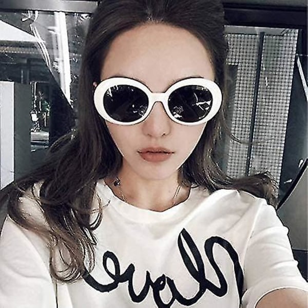 Retro ovale solbriller, vintage clout solbriller unisex briller retro ovale clout solbriller reise menn kvinner briller hvite hy
