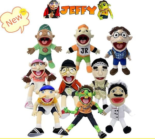 60cm Jeffy och Feebee Handdocka Stor Mjuk Docka Plyschleksaker Dockteater Barn Present Chef