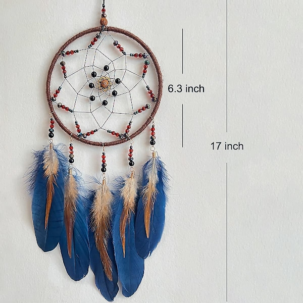 Drömfångare Handgjord Fjäder Indian Native American Cirkulär Nät För Barnrum Vägg Hängande Dekoration Dekor Barnkammare Väggkonst Prydnad Hantverk