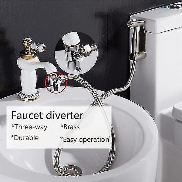 Bryter Kran Adapter Vask Splitter Avledningsventil Vannkran Tilkobling for toalett Bidet Dusj Kjøkkentilbehør
