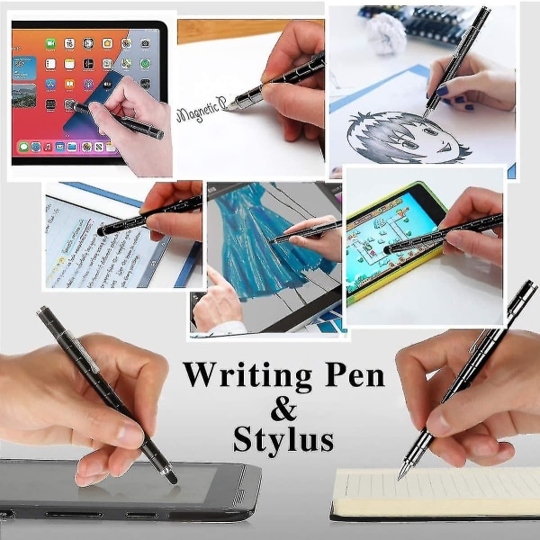 Magnetic Fidget Pen, Magnet Fidgi Pen, Jiki Crush Metric Pen Crinkle, Crushmetric Switch Strato Penner, Multifunksjonell Deformerbar Magnet Skriveleke Pe Black