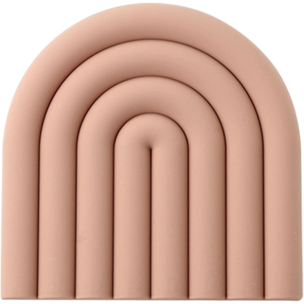 Silikonunderlag, Regnbue Silikonbordmatte, Varmeunderlag, Varmebestandige Brikkeunderlag, Koppisolasjonsmatte, Bordserviceisolasjonspute Gryteunderlag pink