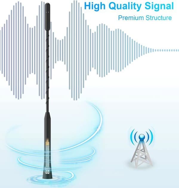 Kraftfuld Bilantenne - Universal Bilradioantenne til Alle Bilmodeller - Bilradioantenne med Modtagelse