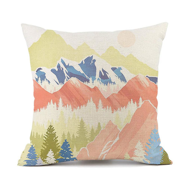 Maisemamaalauksen, auringon ja kuun tyynynpäällinen Style1 45*45cm 45*45cm style1