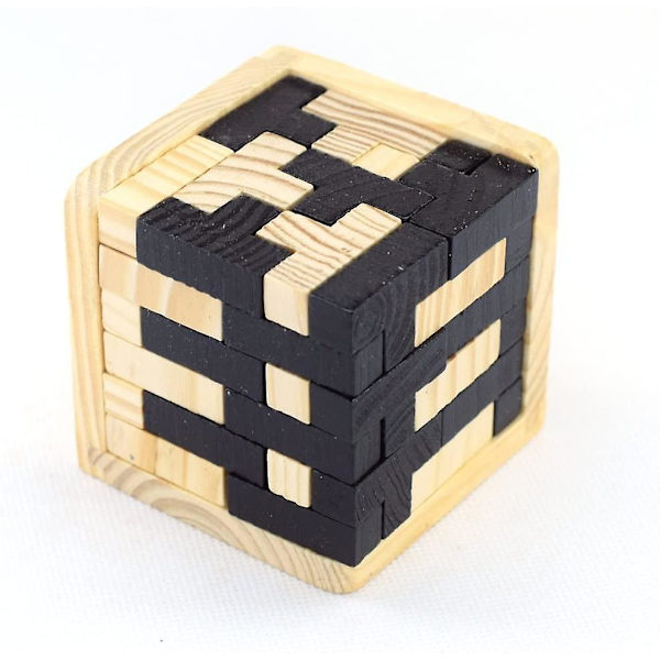 Træpuslespil 3d Tetris Geometrisk Intellektuelt Puslespil Til Børn Og Voksne