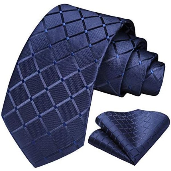 Check Wedding Plaid Tie Handkerchief Men's Necktie Pocket Square Set For Formal Business