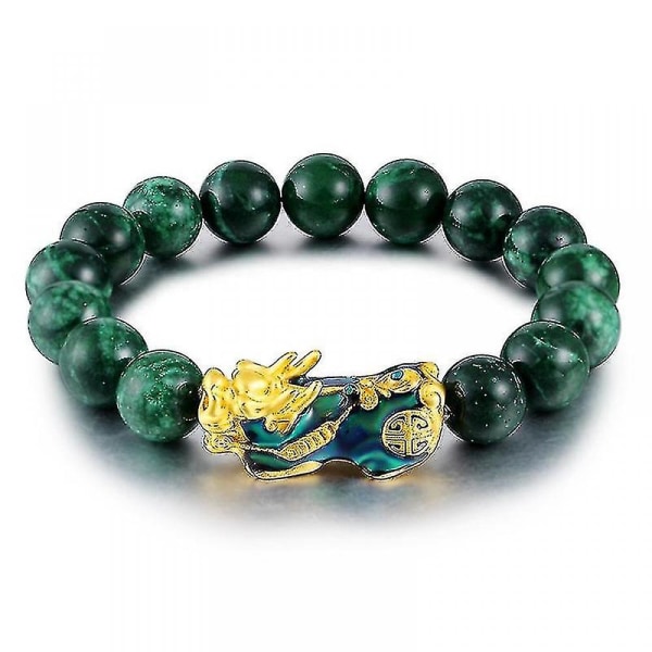 Feng Shui Obsidian Stone Beads Armbånd Armbånd Guld Sort Pixiu Wealth Good Luck Dame Armbånd