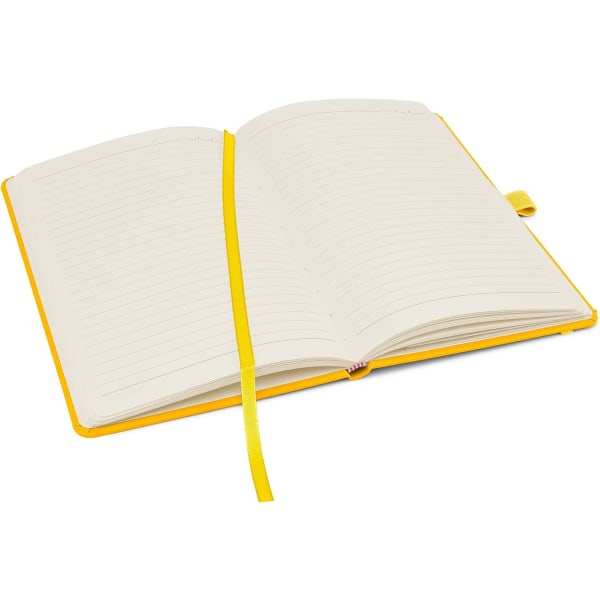 A6-anteckningsbok med fodrade sidor, pennögla, band, datummärken och pappersficka, medium inbunden journal, anteckning, hållbart framställt papper