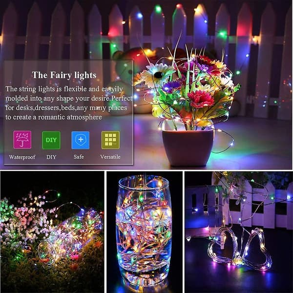 2 Pakke Led Fe Lys Streng Lys Vanntett Yetsye 8 Moduser 100 Led 33ft Fe