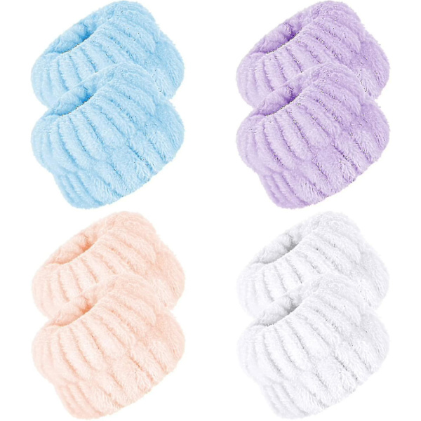 8 stv tvättlappar i mikrofiber för tvätt av ansikte, armband för spa-behandling, absorberande