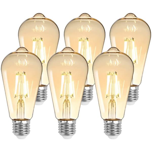 [6st] E27 4W skruvbar LED-glödlampa, varmvitt ljus (3000K)