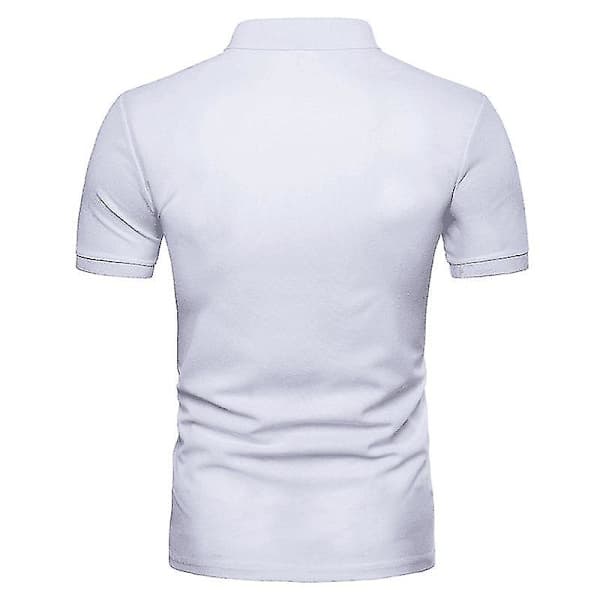 Pikétröja för män Golf Casual Sommar Kortärmad Toppar Vit M White M