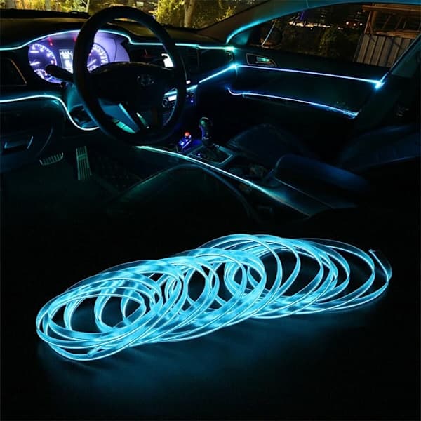 LED Dekorativ Lampa Bil Interiör Atmosfär Tråd RÖD USB-DRIVEN röd USB-Driven red