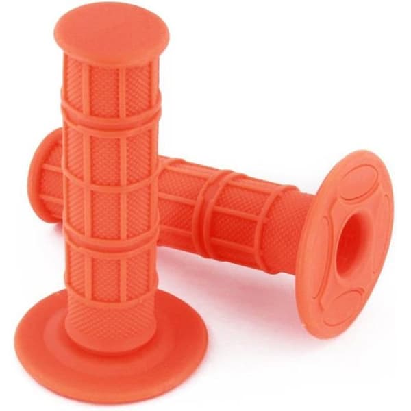 Sæt med 2 universelle motorcykelstyrgreb i skridsikkert gummi, 22 mm, orange
