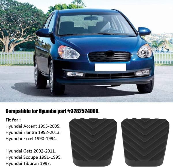 2 st gummiskydd för broms- och kopplingspedal passar Accent Elantra Coupe Tiburon Getz 3282536000