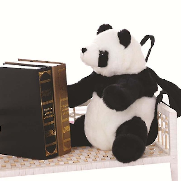 Panda Ryggsekk Plussj Dyr Justerbar Skolesekk Høy Kvalitet black