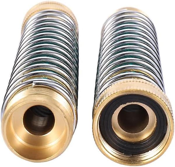 Spiral hageslangebeskytter med solid messing kran koblinger adapter forlengelse 2 stk (2 stk) (hy)