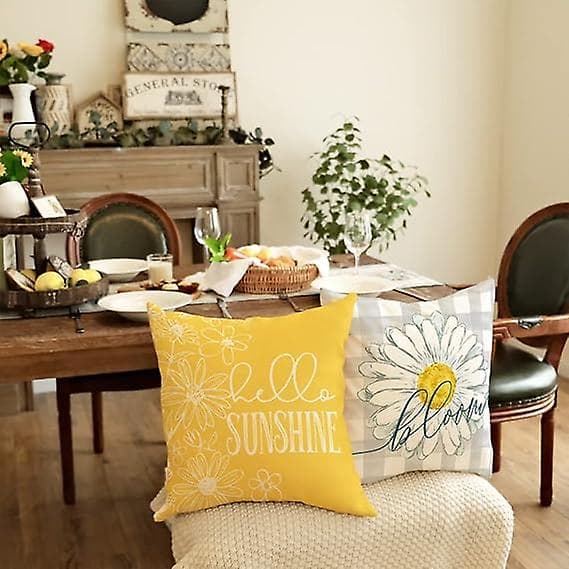 Hør Linned Trykt Pudebetræk Hjem Sofa Rygpude