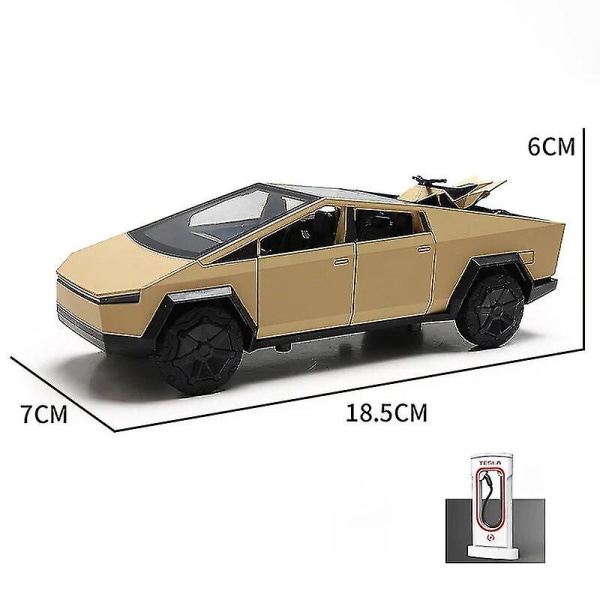 1:24 Tesla Model 3 Model Y Model S Model X Legering Støbt Bilmodel Lyd Og Lys Børns Legetøj Samleobjekter Fødselsdagsgave Cybertruck Yellow
