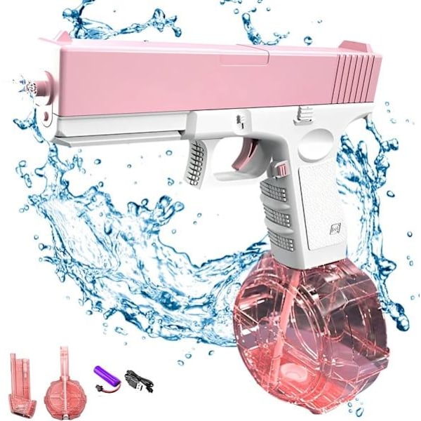 En knapp automatisk elektrisk vattenpistol sommar poolleksaker - Pink