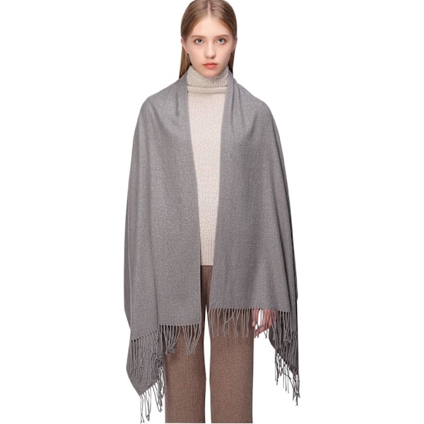 Dame Tørklæder Pashmina Sjaler og Wraps til Bryllupssjaler til Kvinder Vinter Grå Grey