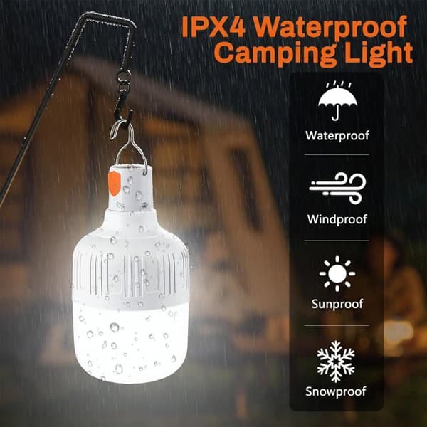 2 stk 40w LED campinglykter, USB oppladbare, 3 lysmoduser, bærbar utendørslykt for camping, fiske